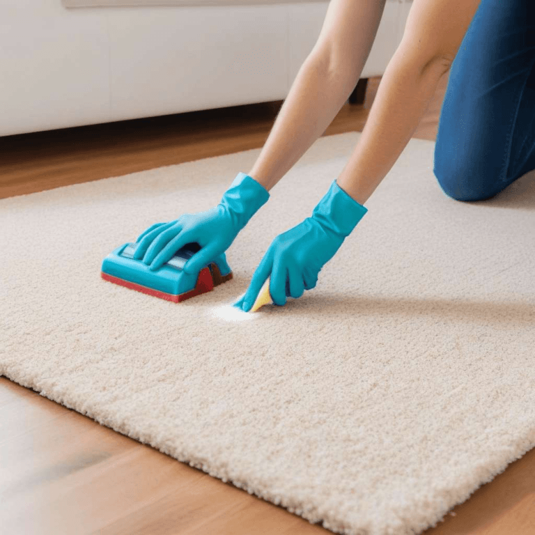 A person using DIY cleaning carpet solution