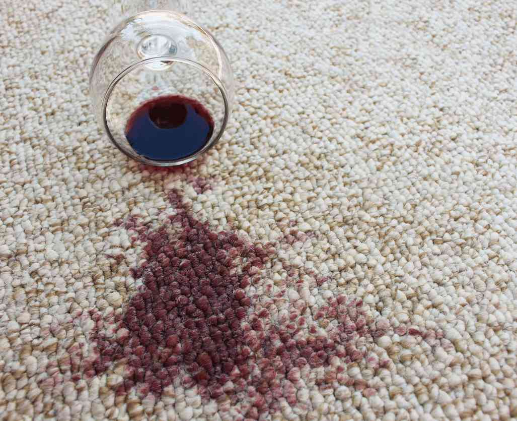 red wine stain on a carpet