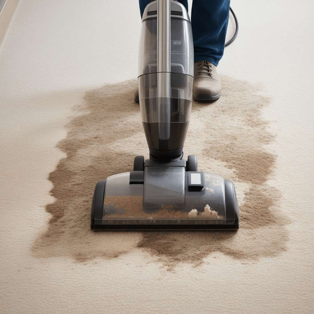 A side-by-side comparison showing a carpet before and after a professional cleaning.